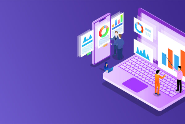 3D illustration of miniature business people or analyst, analysis data on laptop with smartphone for Business growth, data analysis concept or web design concept.